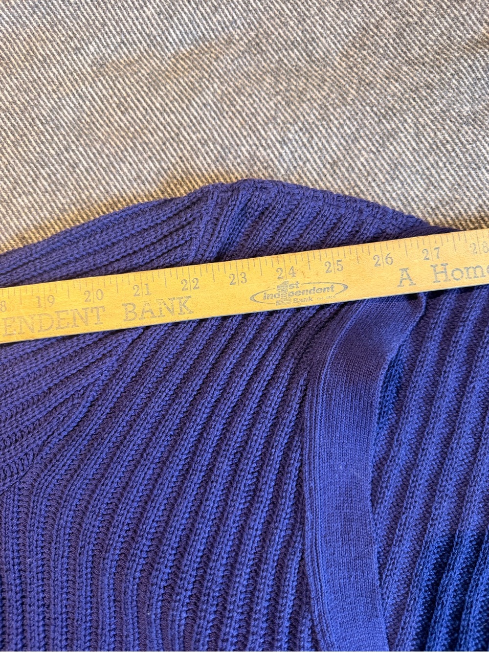 Purple Ribbed V-Neck Button Cardigan - Picture 7 of 7